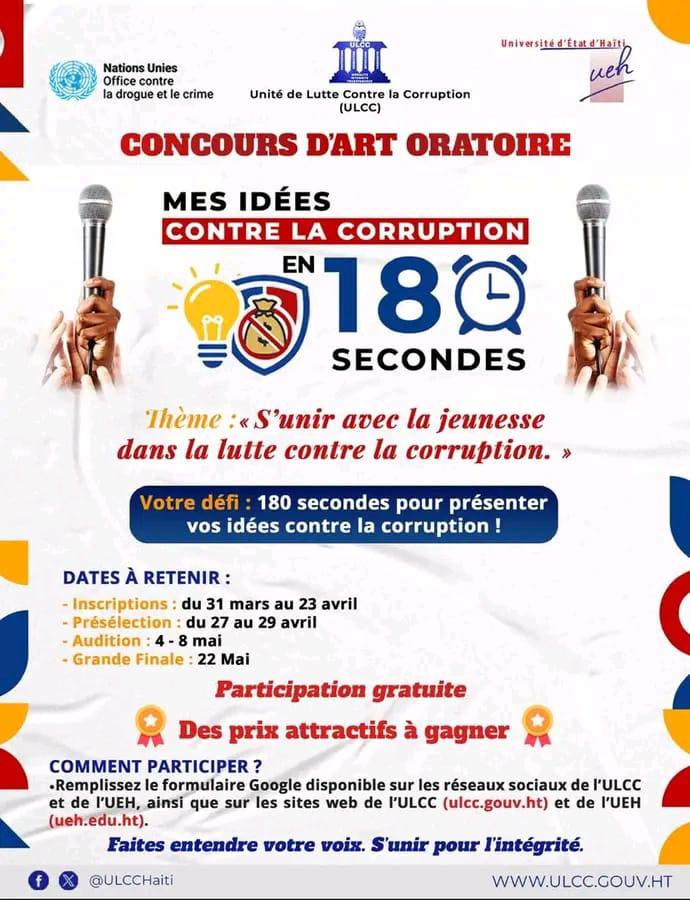 Concours Mes idées contre la corruption en 180 secondes